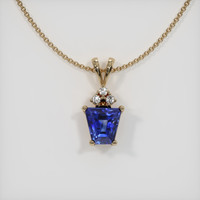 2.06 Ct. Blue Sapphire Pendant, 14K Yellow Gold 1