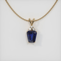 3.43 Ct. Blue Sapphire Pendant, 14K Yellow Gold 1