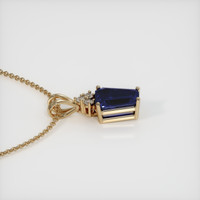 3.43 Ct. Blue Sapphire Pendant, 14K Yellow Gold 3