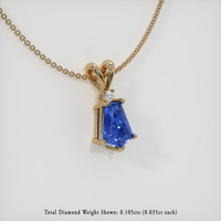 2.54 Ct. Sapphire Pendant, 14K Yellow Gold 2