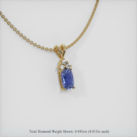0.55 Ct. Sapphire Pendant, 14K Yellow Gold 2