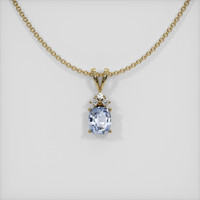 0.84 Ct. Blue Sapphire Pendant, 14K Yellow Gold 1