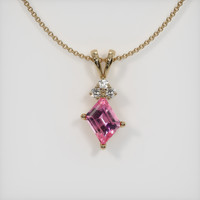 0.42 Ct. Pink Sapphire Pendant, 14K Yellow Gold 1