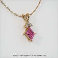 0.42 Ct. Pink Sapphire Pendant, 14K Yellow Gold 2
