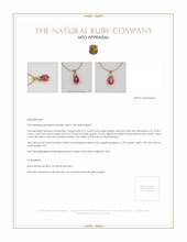 Ruby Pendant 9.21 Ct. 14K Yellow Gold Appraisal
