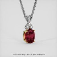 5.21 Ct. Red Almandine Garnet Pendant, 14K Yellow & White 2