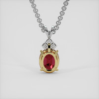 5.21 Ct. Red Almandine Garnet Pendant, 14K Yellow & White 4