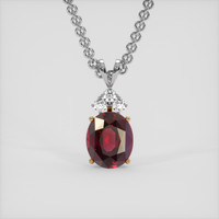 5.21 Ct. Red Almandine Garnet Pendant, 18K Yellow & White 1