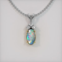 0.85 Ct. Gemstone Pendant, 18K Yellow & White 1