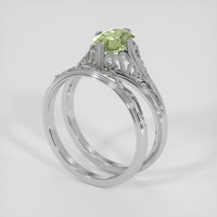 1.32 Ct. Yellowish Green Sapphire Ring, Platinum 950 2