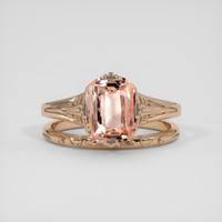 2.17 Ct. Peach Sapphire Ring, 14K Rose Gold 1