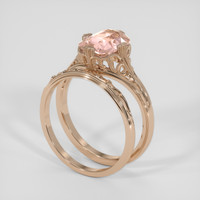 2.17 Ct. Peach Sapphire Ring, 14K Rose Gold 3