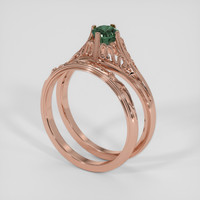 0.62 Ct. Bluish Green Sapphire Ring, 18K Rose Gold 2
