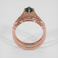 0.62 Ct. Bluish Green Sapphire Ring, 18K Rose Gold 3
