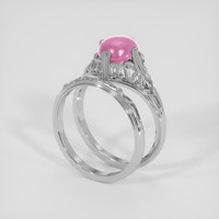 2.88 Ct. Reddish Pink Sapphire Ring, Silver 2