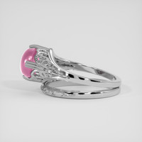 2.88 Ct. Reddish Pink Sapphire Ring, Silver 4