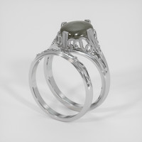 2.48 Ct. Black Sapphire Ring, Silver 2