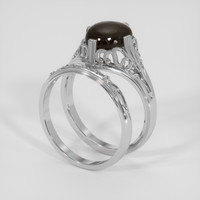 3.84 Ct. Black Sapphire Ring, Silver 2