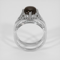 3.84 Ct. Black Sapphire Ring, Silver 3