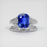 3.16 Ct. Blue Sapphire Ring, 10K White Gold 1