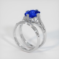 3.16 Ct. Blue Sapphire Ring, 10K White Gold 2