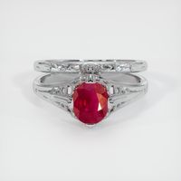 1.21 Ct. Ruby Ring, 14K White Gold 1