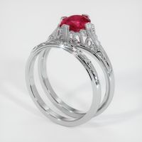 1.21 Ct. Ruby Ring, 14K White Gold 2