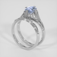 1.64 Ct. Blue Sapphire Ring, 14K White Gold 2