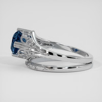 1.80 Ct. Greenish Blue Sapphire Ring, 14K White Gold 4