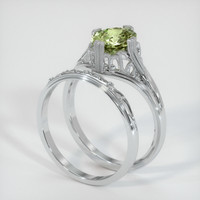 1.50 Ct. Yellowish Green Sapphire Ring, 14K White Gold 2