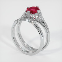 1.21 Ct. Ruby Ring, 18K White Gold 2