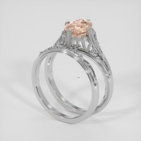 1.84 Ct. Peach Sapphire Ring, 18K White Gold 2