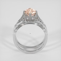 1.84 Ct. Peach Sapphire Ring, 18K White Gold 3