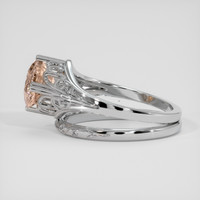 1.84 Ct. Peach Sapphire Ring, 18K White Gold 4