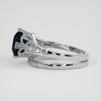 2.08 Ct. Greenish Blue Sapphire Ring, 18K White Gold 4