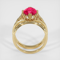 2.10 Ct. Purplish Red Ruby Ring, 10K Yellow Gold 3
