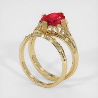 2.73 Ct. Pinkish Red Ruby Ring, 10K Yellow Gold 2