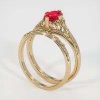 0.97 Ct. Ruby Ring, 14K Yellow Gold 2