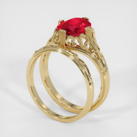 3.00 Ct. Ruby Ring, 14K Yellow Gold 2