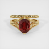 3.04 Ct. Ruby Ring, 14K Yellow Gold 1