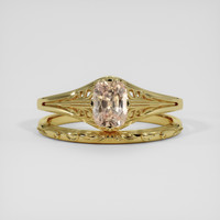1.22 Ct. Peach Sapphire Ring, 14K Yellow Gold 1