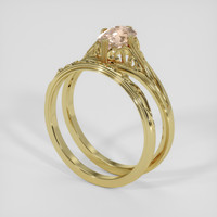 1.22 Ct. Peach Sapphire Ring, 14K Yellow Gold 2