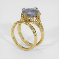 5.20 Ct. Grey Sapphire Ring, 14K Yellow Gold 2