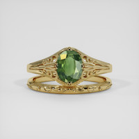 1.18 Ct. Green Sapphire Ring, 14K Yellow Gold 1