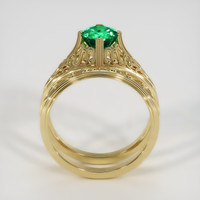 0.92 Ct. Emerald Ring, 18K Yellow Gold 3