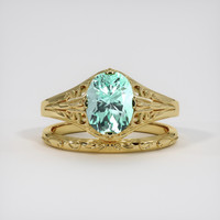 1.36 Ct. Emerald Ring, 18K Yellow Gold 1