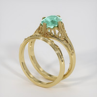 1.36 Ct. Emerald Ring, 18K Yellow Gold 2