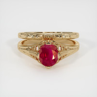 1.21 Ct. Ruby Ring, 18K Yellow Gold 1