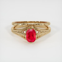 0.97 Ct. Ruby Ring, 18K Yellow Gold 1