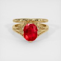 2.21 Ct. Ruby Ring, 18K Yellow Gold 1